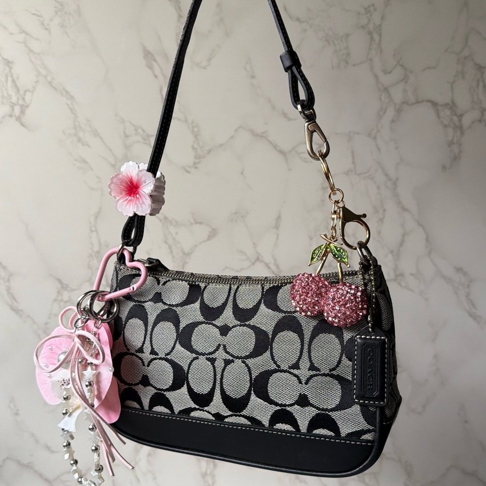 Black &’ Grey Y2K Coach Demi Shoulder Bag
